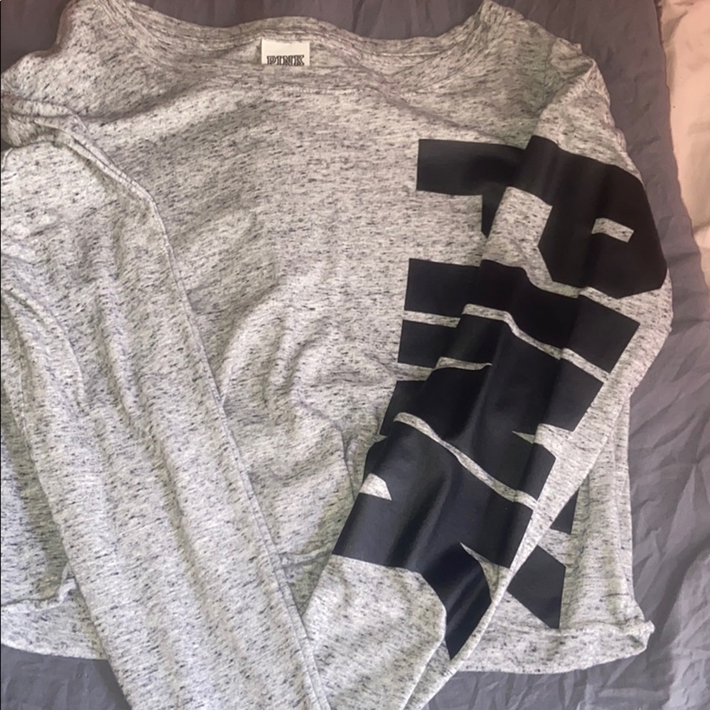 PINK victor secret, grey crop top, 100% cotton